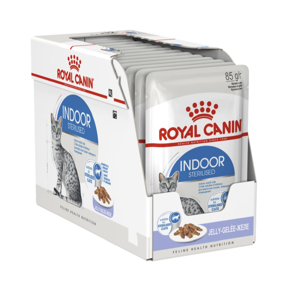 Royal Canin Indoor Sterilised Jelly Cat Wet Food 85g x 12 Pouches