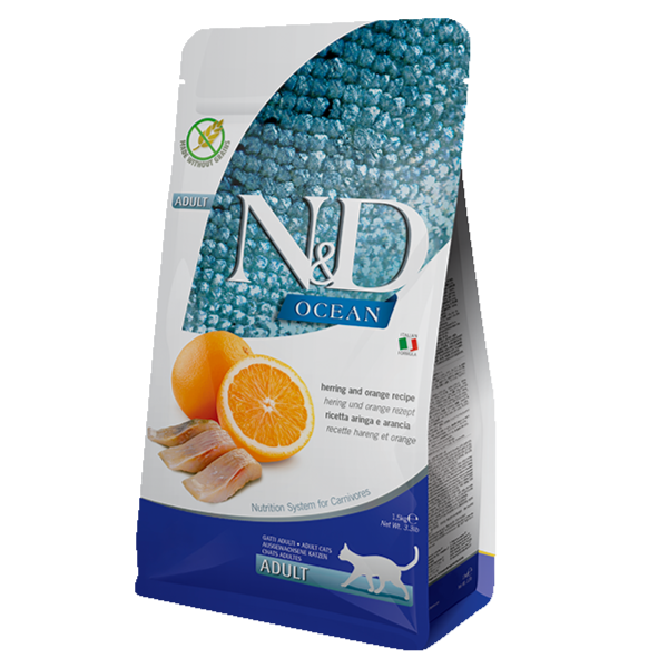 Farmina  N&D Adult Dry Cat Food With Ocean Herring and Orange 1.5kg