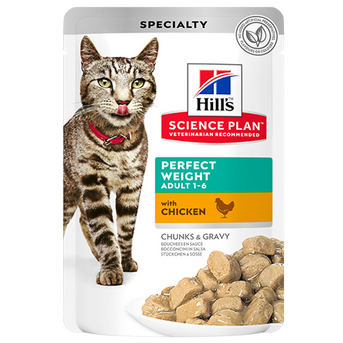 Hills Perfect Weight Cat Wet Food WIth Chicken & Salmon 85g Pouch