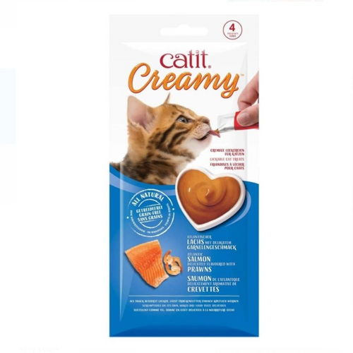 Catit Creamy Lickable Salmon And Prawn Fish Treats 40G