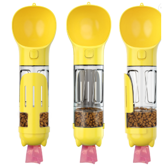 Portable Travel Bottle for Cats and Dogs with Poop Shovel (Yellow)