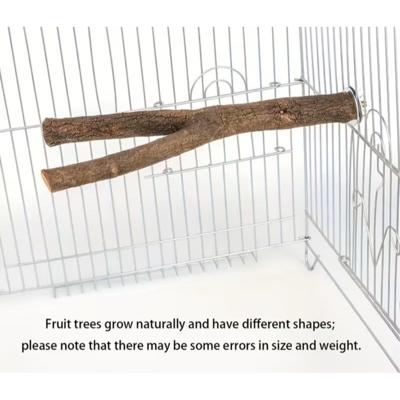 Natural Wood Parrot Perch Stand, 25 cm