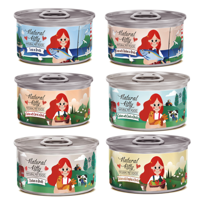 Natural Kitty Mix Flavor Cat Wet Food 80g x 12 Can