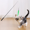 Interactive Feather Teaser Wand Cat Toy – Green Feather