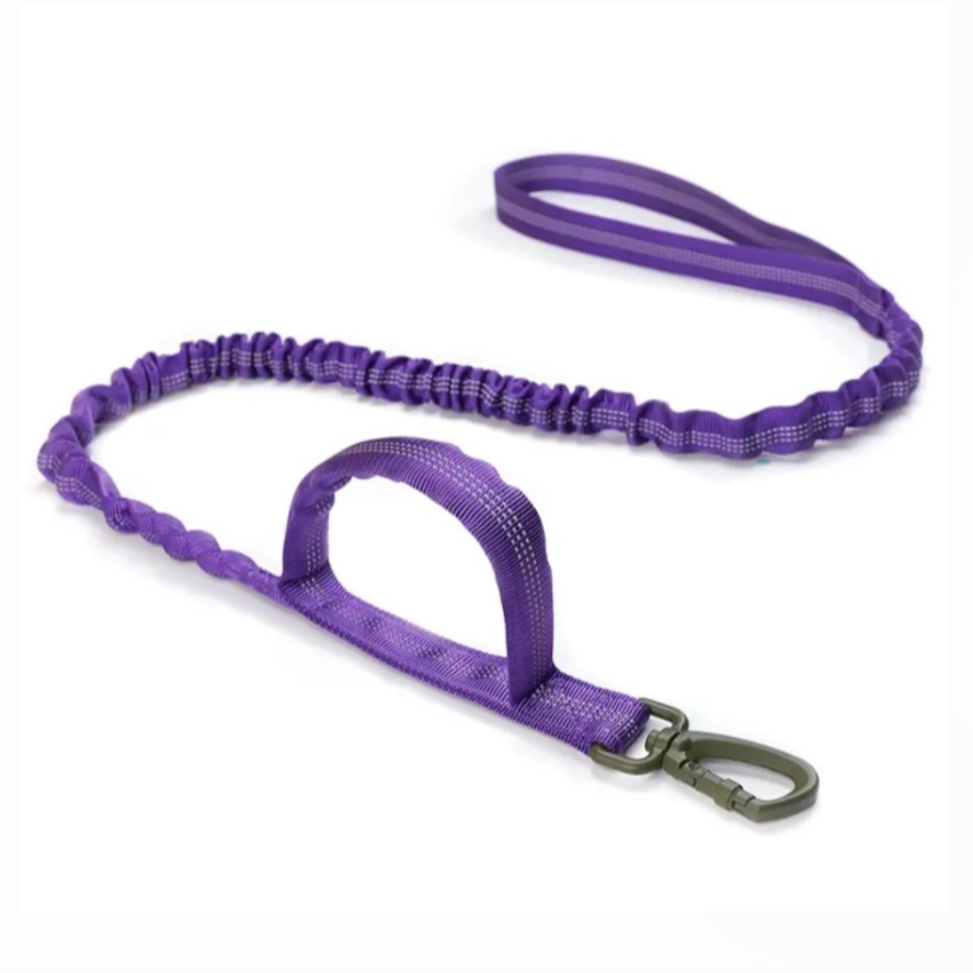 Heavy Duty Dog Leash with 2 Padded Handles Adjustable Dog Leash Purple