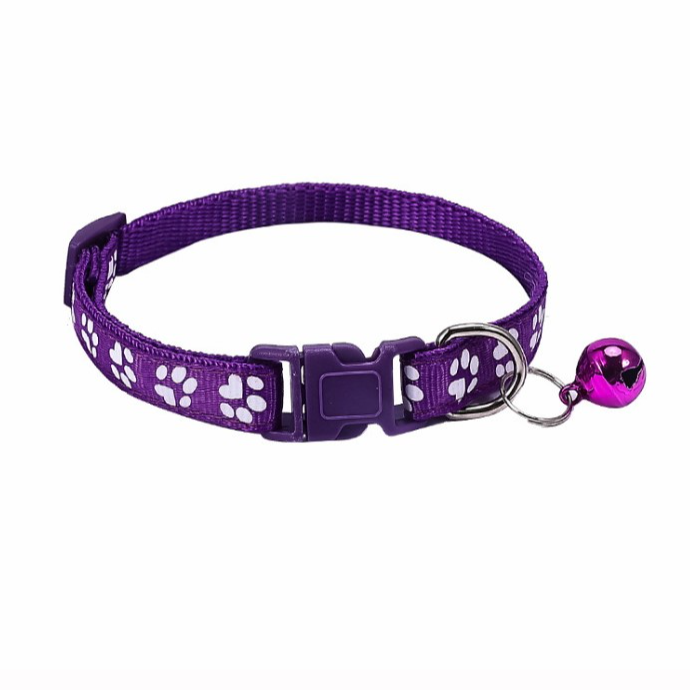 Cat Collar Size Adjustable with Bell (Purple)