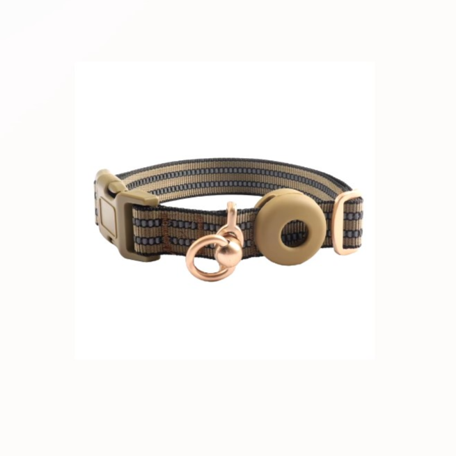 Dog Collars Airtag Reflective Nylon Medium (Green)
