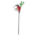 Flamingo Teaser Feather Cat Wand Toy Green