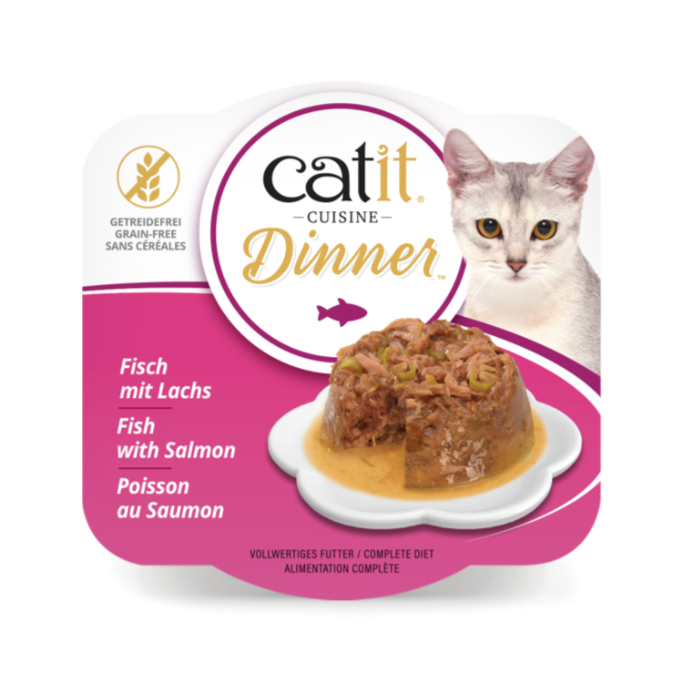 Catit Fish Dinner, Salmon & Green Beans 75g x 6 pcs