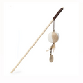 Cat Teaser Feather Linen Wand with Ball Toy Cat