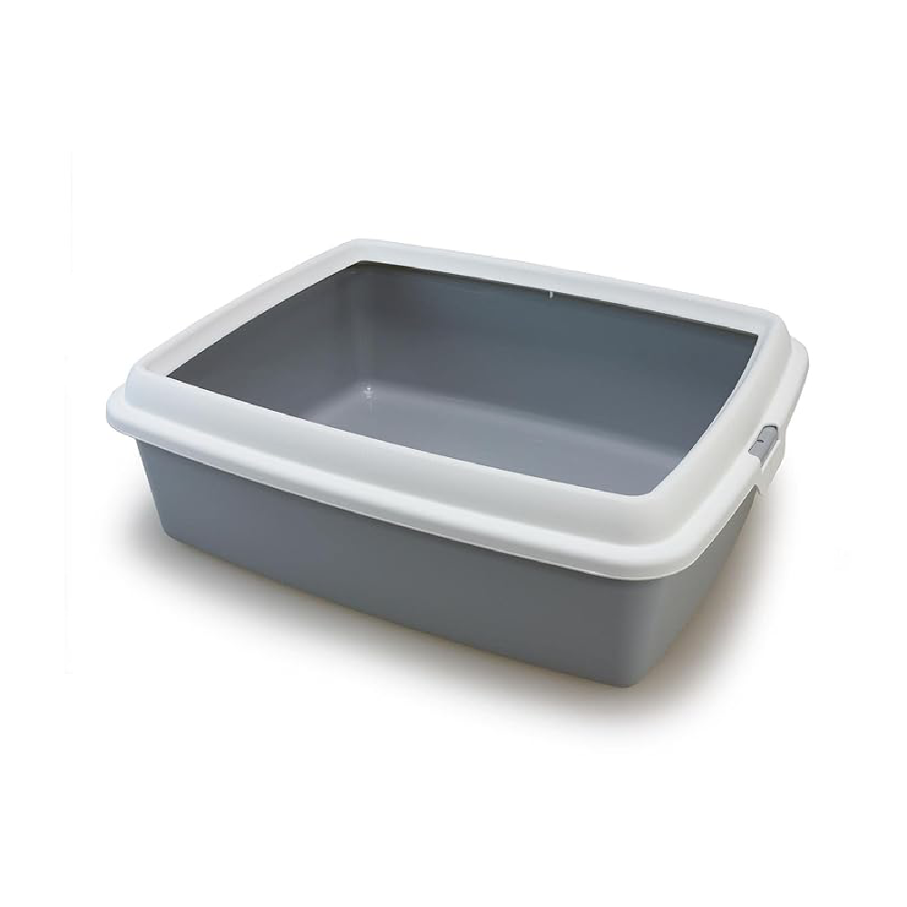 Hydra Maxi Litter Tray With Frame For Cats Grey