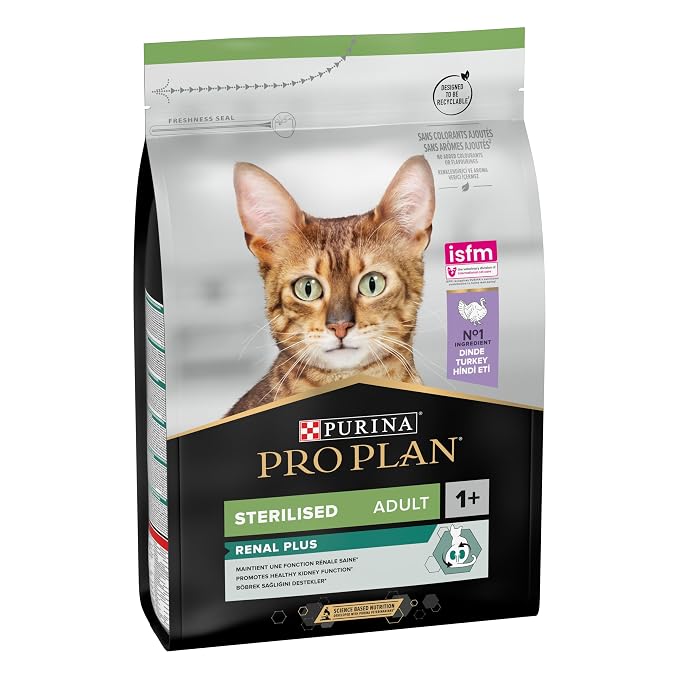PURINA PRO PLAN STERILISED ADULT RENAL PLUS DRY CATFOOD TURKEY,3KG