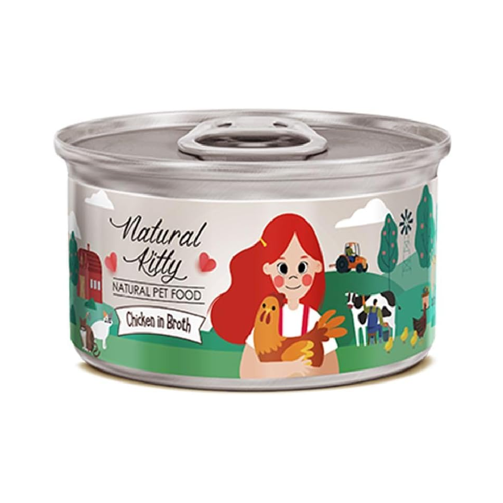 Natural Kitty Chicken In Broth Cat Wet Food 80G