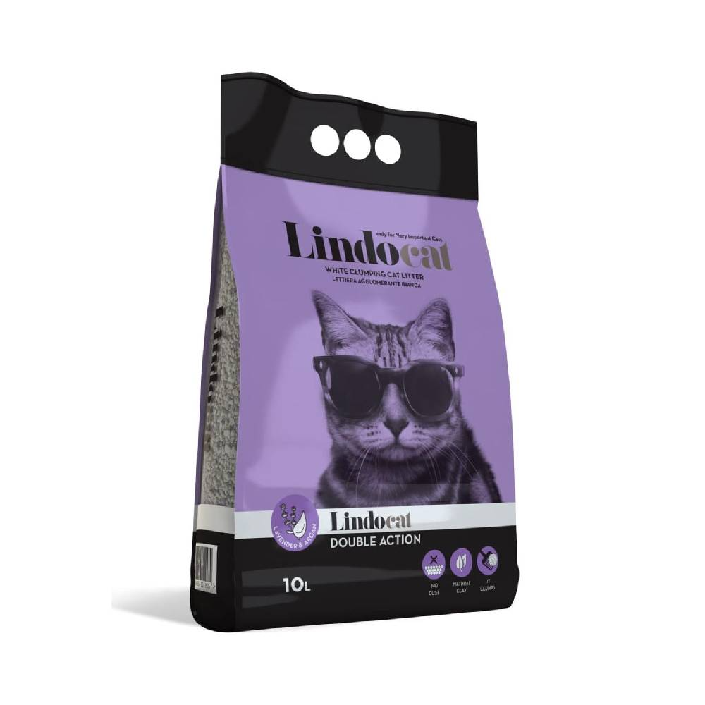 Lindocat White Bentonite Double Action Clumping Lavender Cat Litter 5L