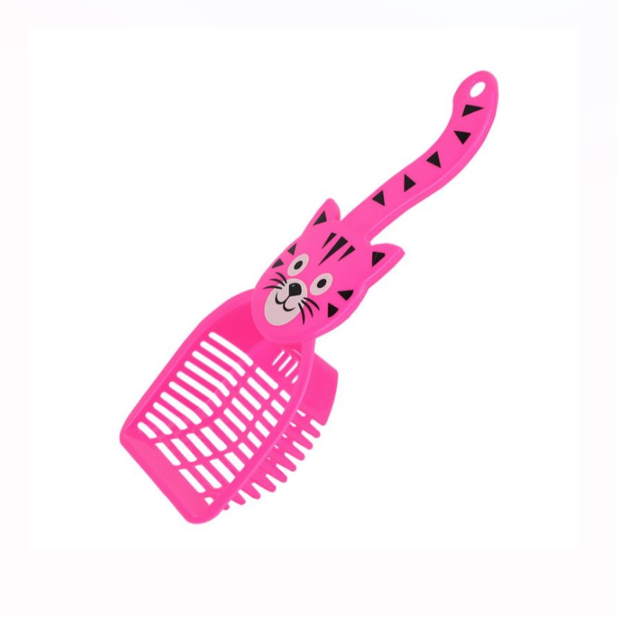 Cat litter shovel plastic with Cat Design (Pink)