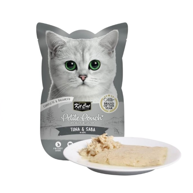 Kit Cat Petite Pouch Complete & Balanced Tuna & Saba in Aspic 70g