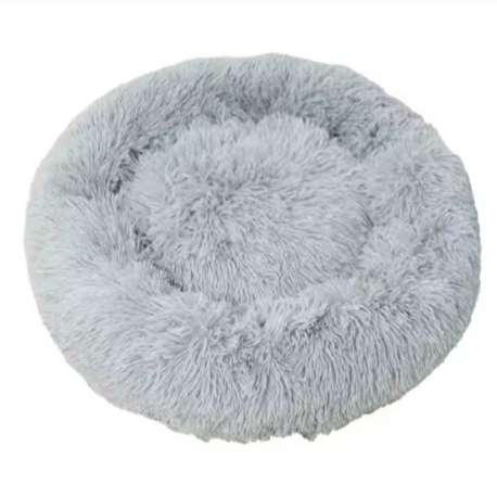 Calming Dog Bed Soft Round Pet Bed Soft Cat Cushion Mat Comfy Sleeping Nest Small Medium Pets Cats And Dog Gray (Medium)