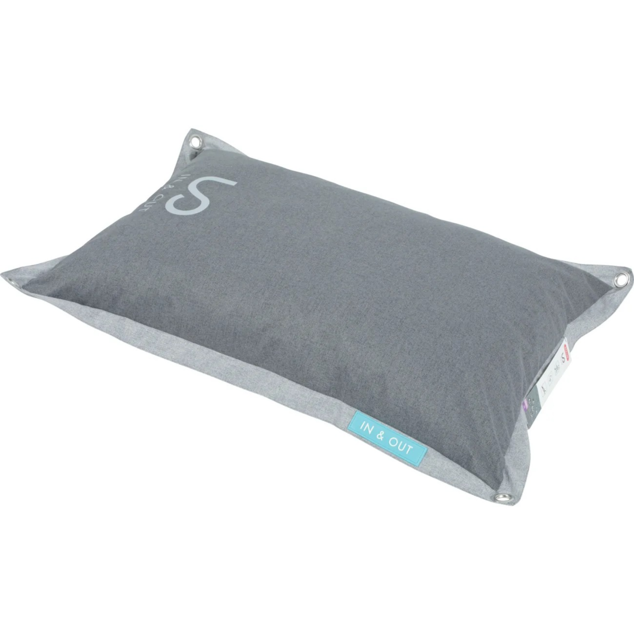 Washable Cushion with Removable Cover Grey, 90 cm