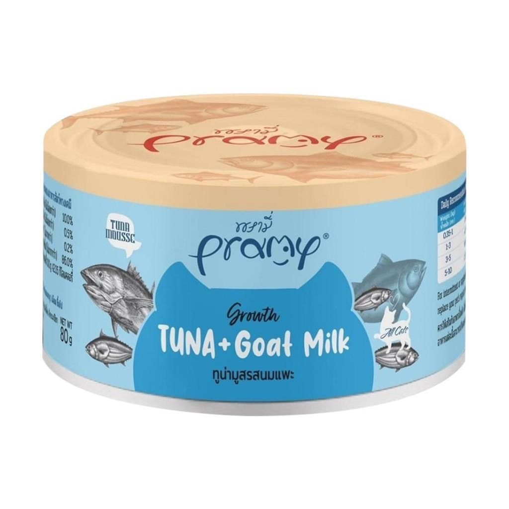 Pramy Growth Tuna Mousse + Goat Milk Cat Wet Food, 80g X 24 Can