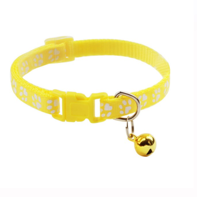 Cat Collar Size Adjustable with Bell (Yellow)
