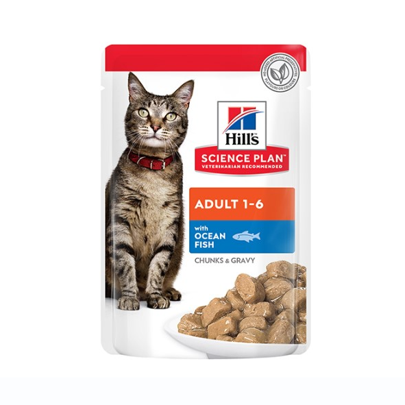 Hills Adult Ocean Fish Gravy Cat Wet Food 85g x 12 Pouches