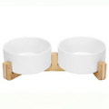 Doe Pet Ceramic Double Water Bowl for Dogs and Cats