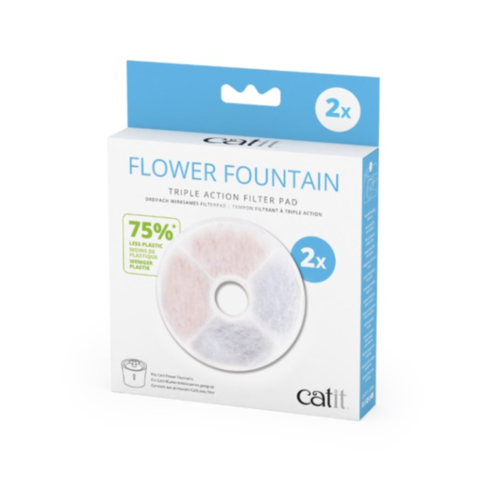 Catit Flower Fountain Triple Action Filter Pad, 2pcs