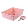 Cat Litter Tray with Scoop Pink, Medium, 38 x 28 x 10 cm