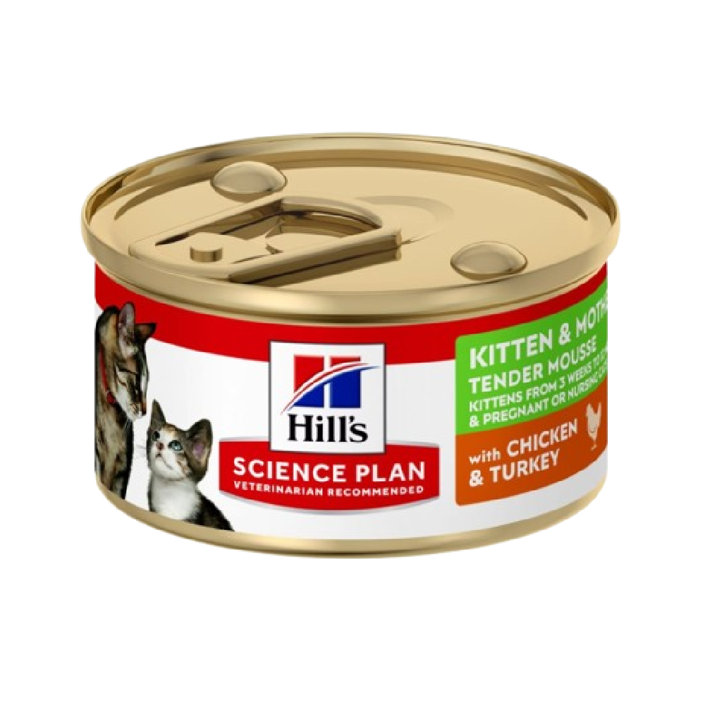 Hills Kitten & Mother Mousse Chicken & Turkey Cat Wet Food 85g x 24 Can