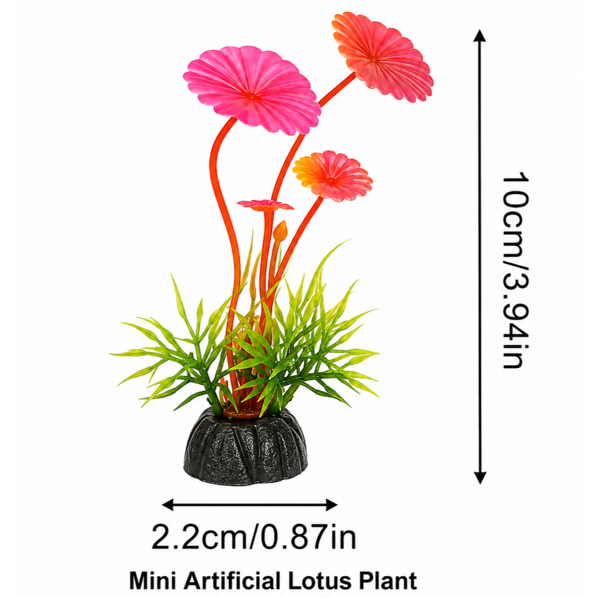 Mini Artificial Aquarium Lotus Plant, Pink