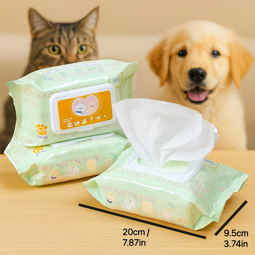 Universal Pet Wipes For Dogs and Cats, 80 Sheets