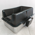 Enclosed Stainless Steel Cat Litter Box, 60L x 30H x 40W cm