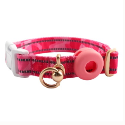 Dog Collars Airtag Reflective Nylon Large (Pink)