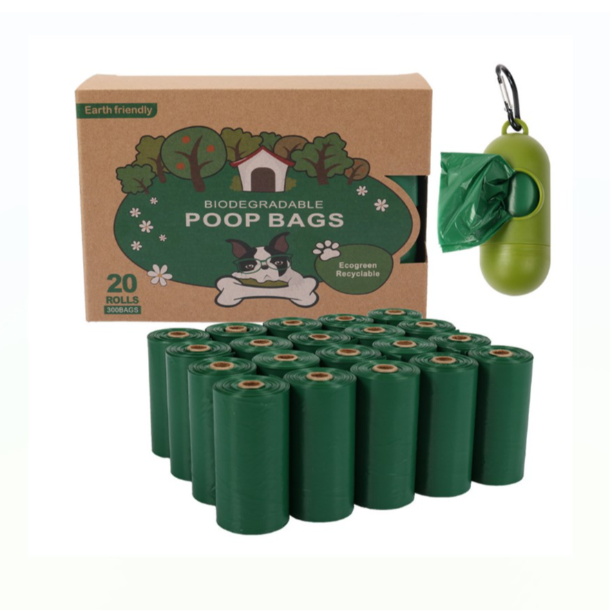 Poop bags 20 rolls with free dispenser (300bags)
