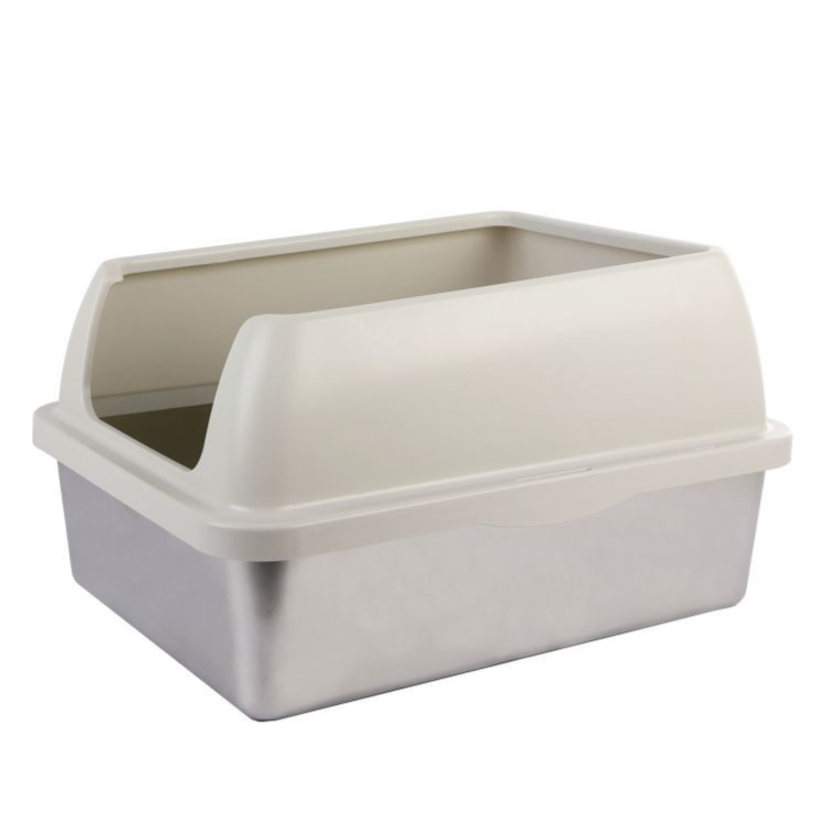 Go Fresh Enclosed Stainless Steel Cat Litter Box Sand, 53 x 40.6 x 31 cm