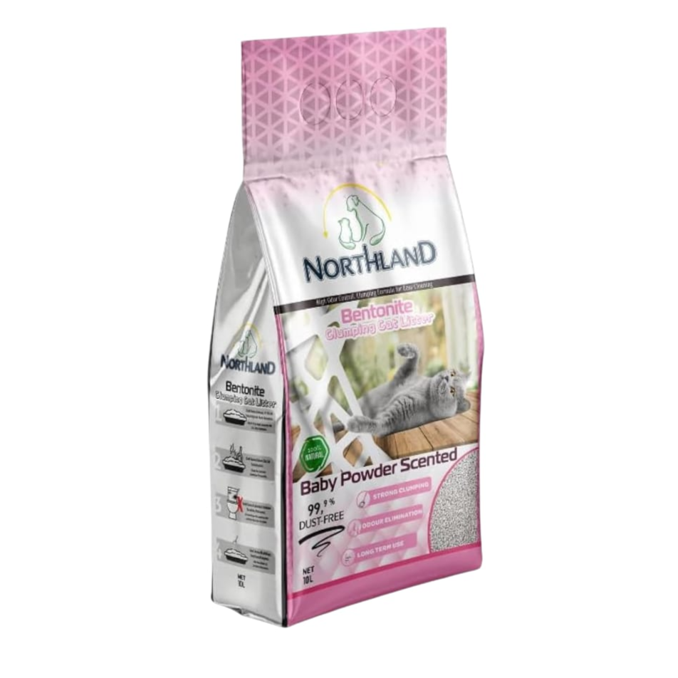 Northland Baby Powder Scented Clumping Bentonite Cat Litter 10L