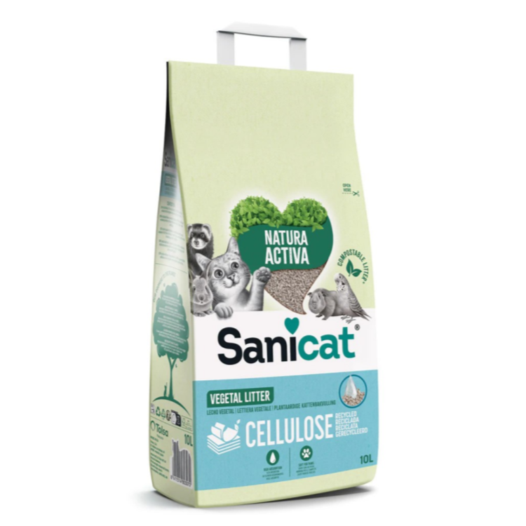 Sanicat Clean & Green Celullose Vegetal Cat Litter 10 L