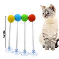 Interactive cat toy with Plush Ball (Random Colour)