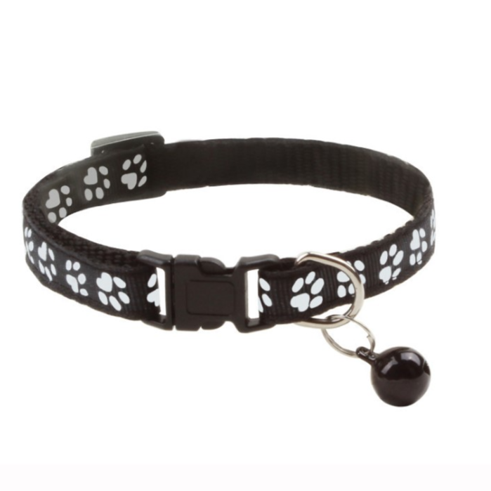 Cat Collar Size Adjustable with Bell (Black)