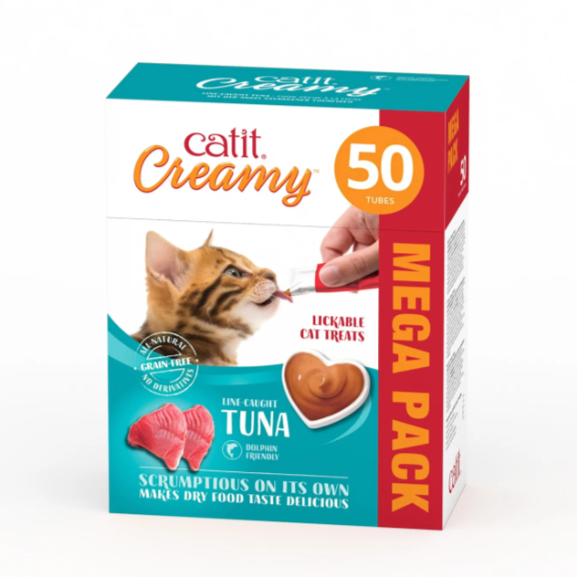 Catit Creamy Treats Mega Pack Tuna, 50 tubes/box