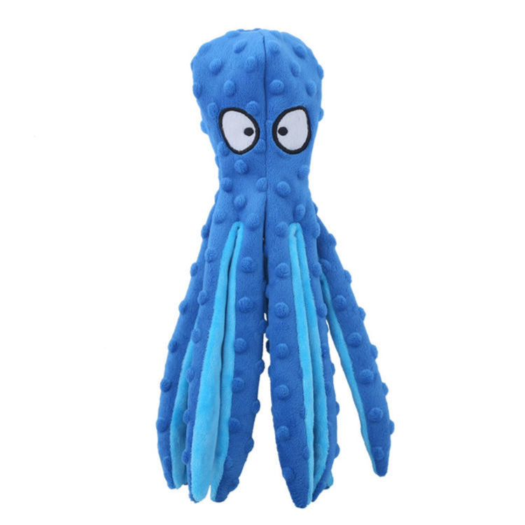 Squeaky Octopus Dog Toy (Blue)