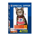Special Offer Hills Adult Chicken Cat Dry Food 1.5kg + Free 4 Pouches Adult Wet Food