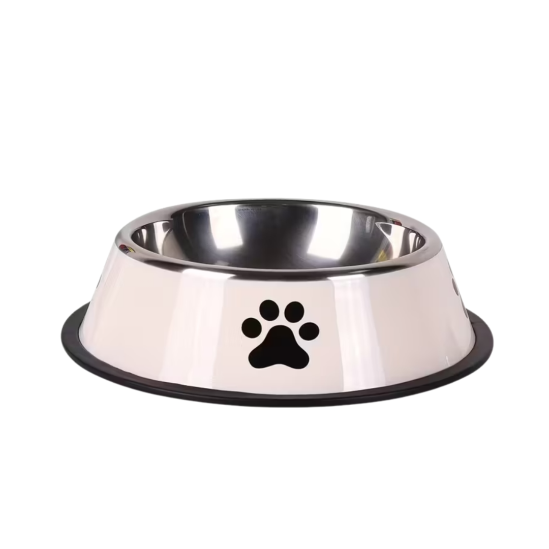 Stainless Steel Paw Print Pet Bowl