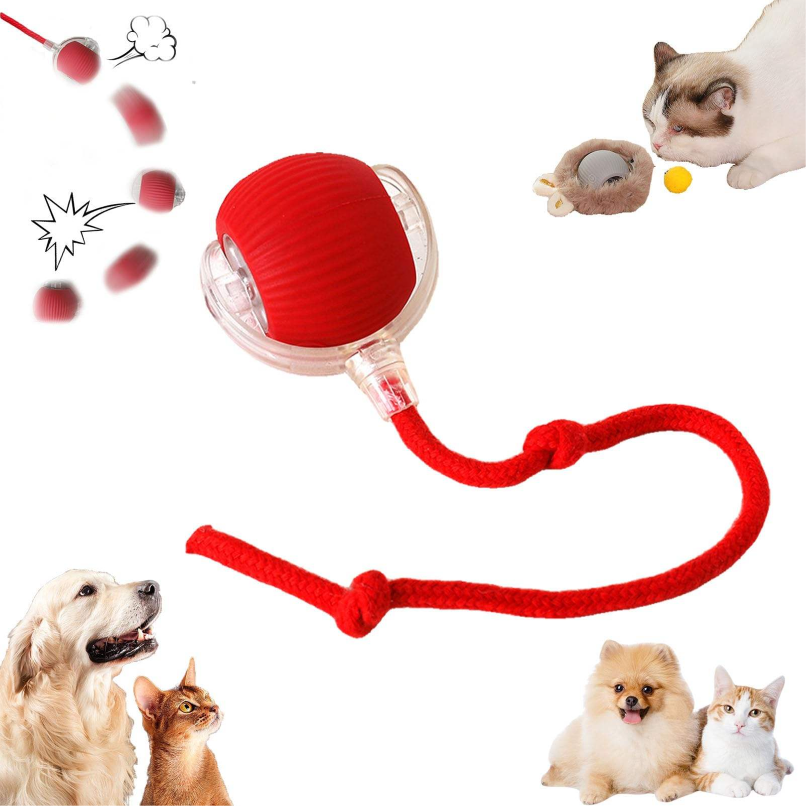 360° Smart Interactive Dog and Cat Rolling Ball
