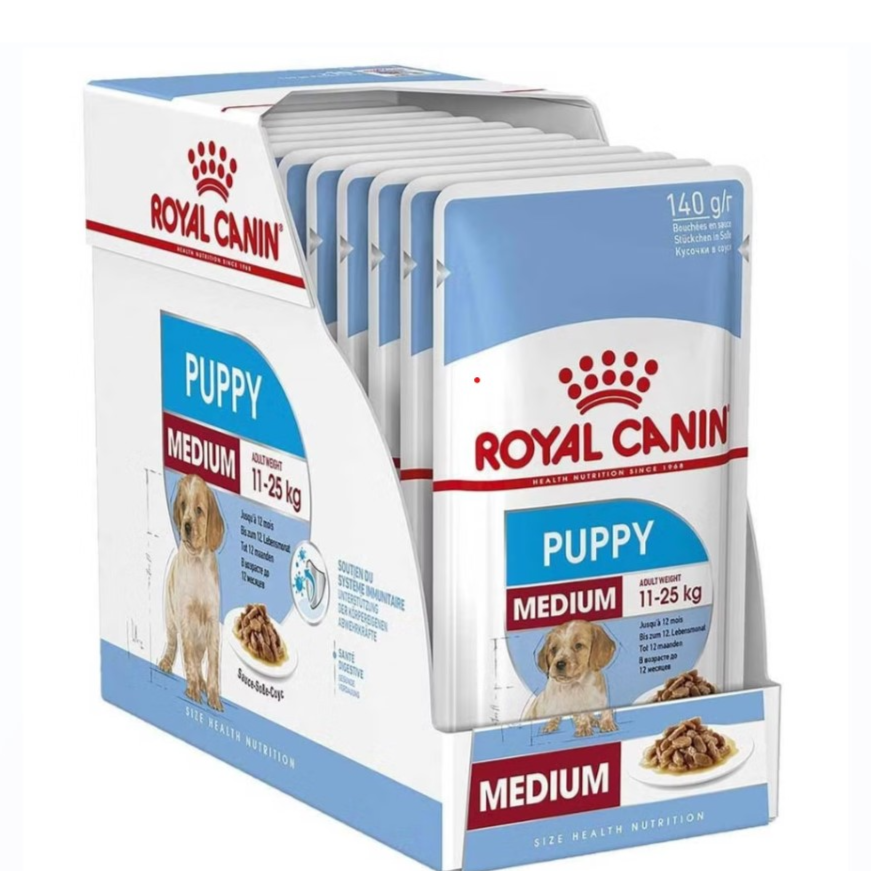 Royal Canin Medium Puppy  Dog Wet Food 140g x 10 Pouches