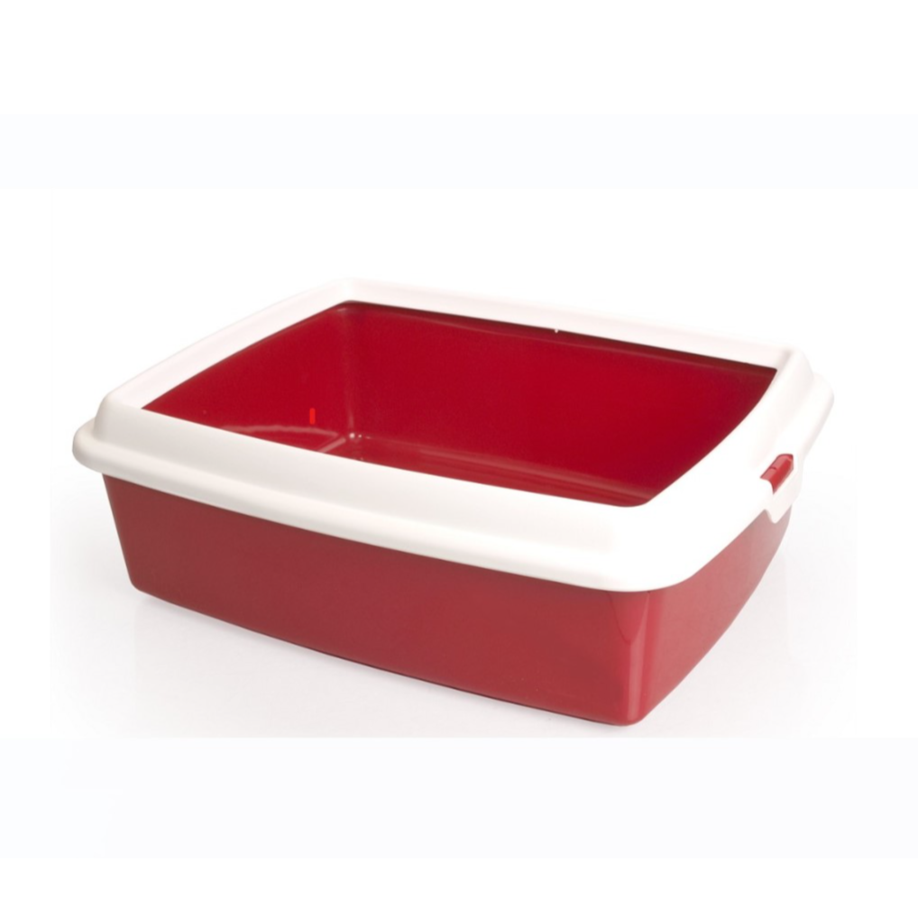 Hydra Mini Cat Litter Tray Red with frame - 43 x 31 x 12 cm