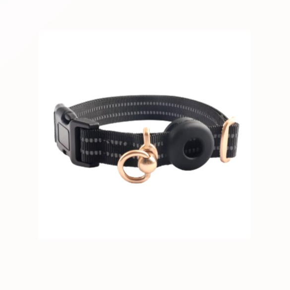 Dog Collars Airtag Reflective Nylon Medium (Black)