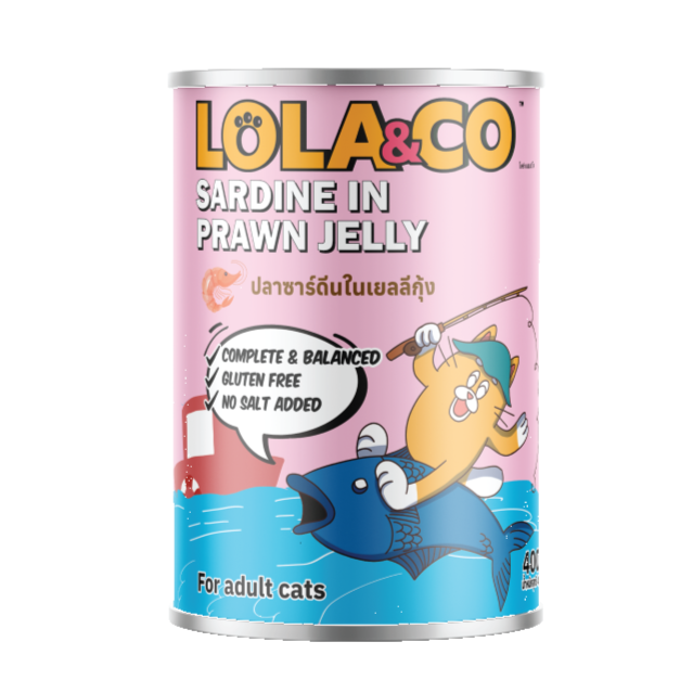 LOLA & CO Sardine with Prawn in Jelly Cat Can 400g