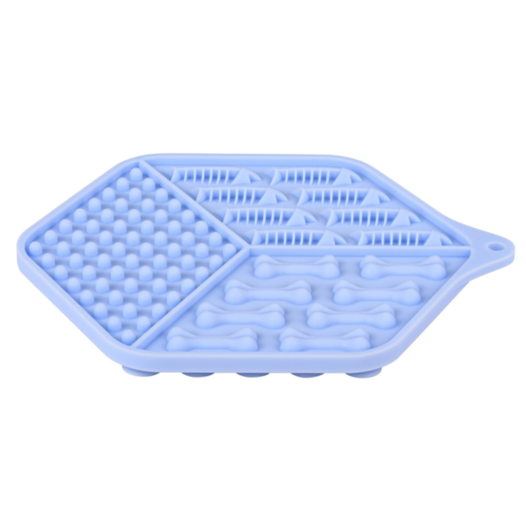 Silicone Cat Licking Mat Blue, 15.5 x 18.5 cm