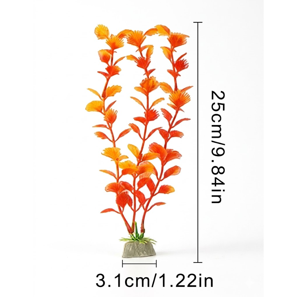 Vibrant Amber Glow Artificial Aquatic Plant